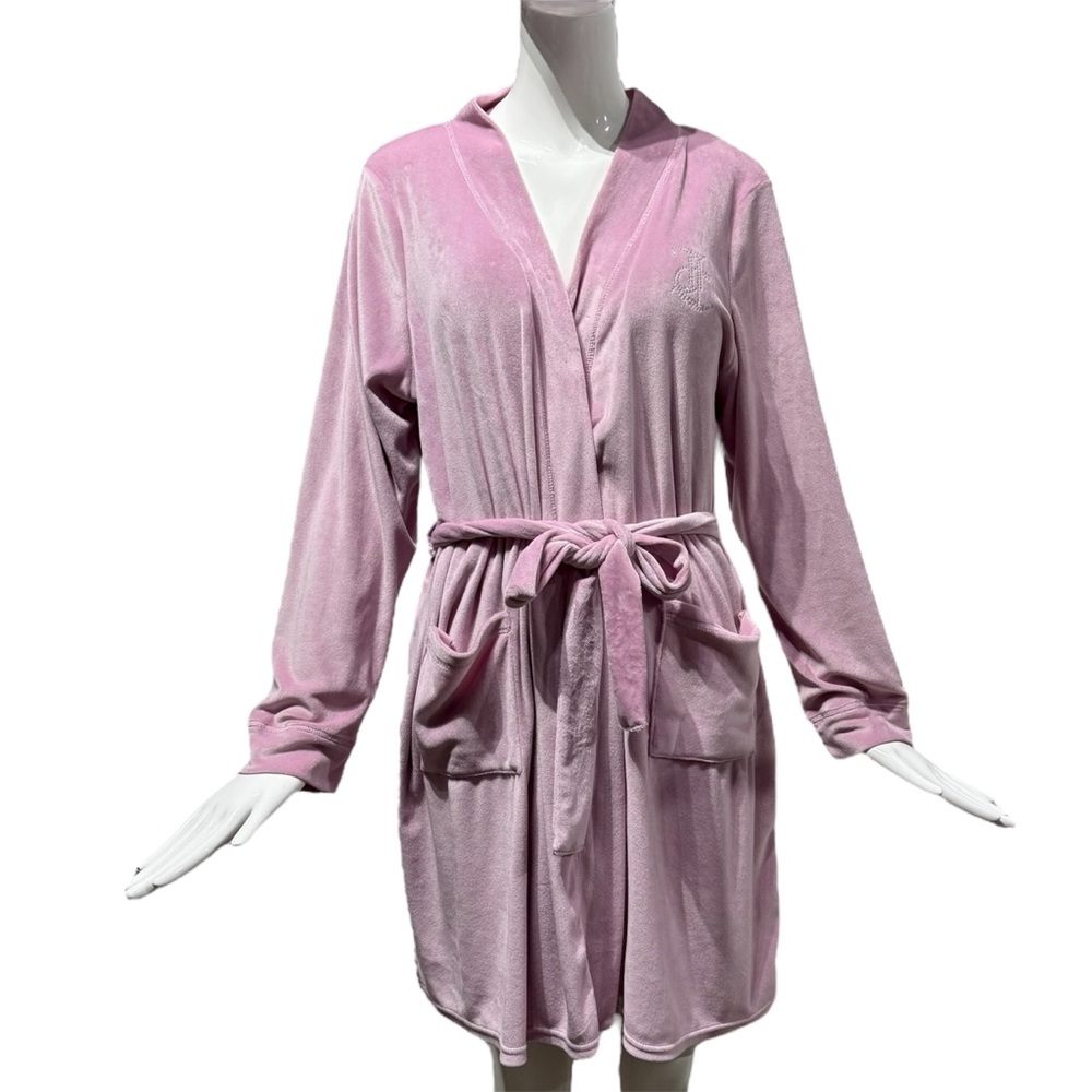 Juicy Couture Women’s Super Soft Luxe Plush Light Pink Robe Size S/M